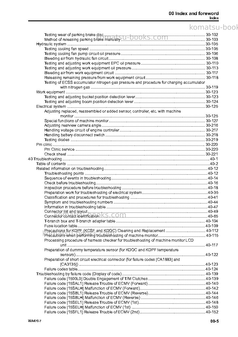 Komatsu wa470-7jpn Repair & maintenance cover Page 7