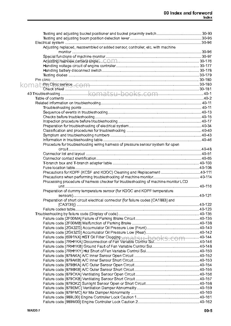Komatsu wa320-7jpn Repair & maintenance cover Page 7 Komatsu wa320-7jpn Repair & maintenance cover Page 7