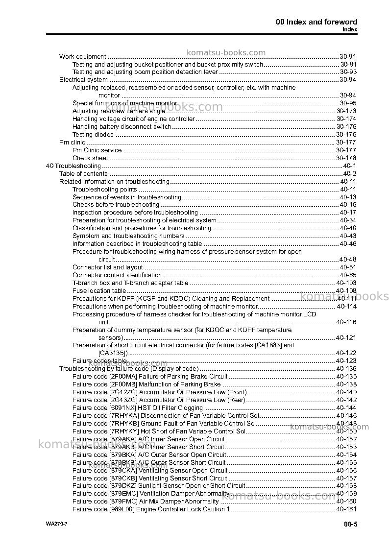 Komatsu wa270-7jpn Repair & maintenance cover Page 7
