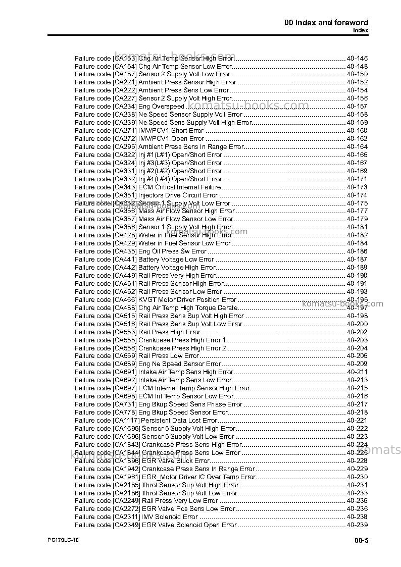 Komatsu pc170lc-10jpn Repair & maintenance cover Page 7 Komatsu pc170lc-10jpn Repair & maintenance cover Page 7