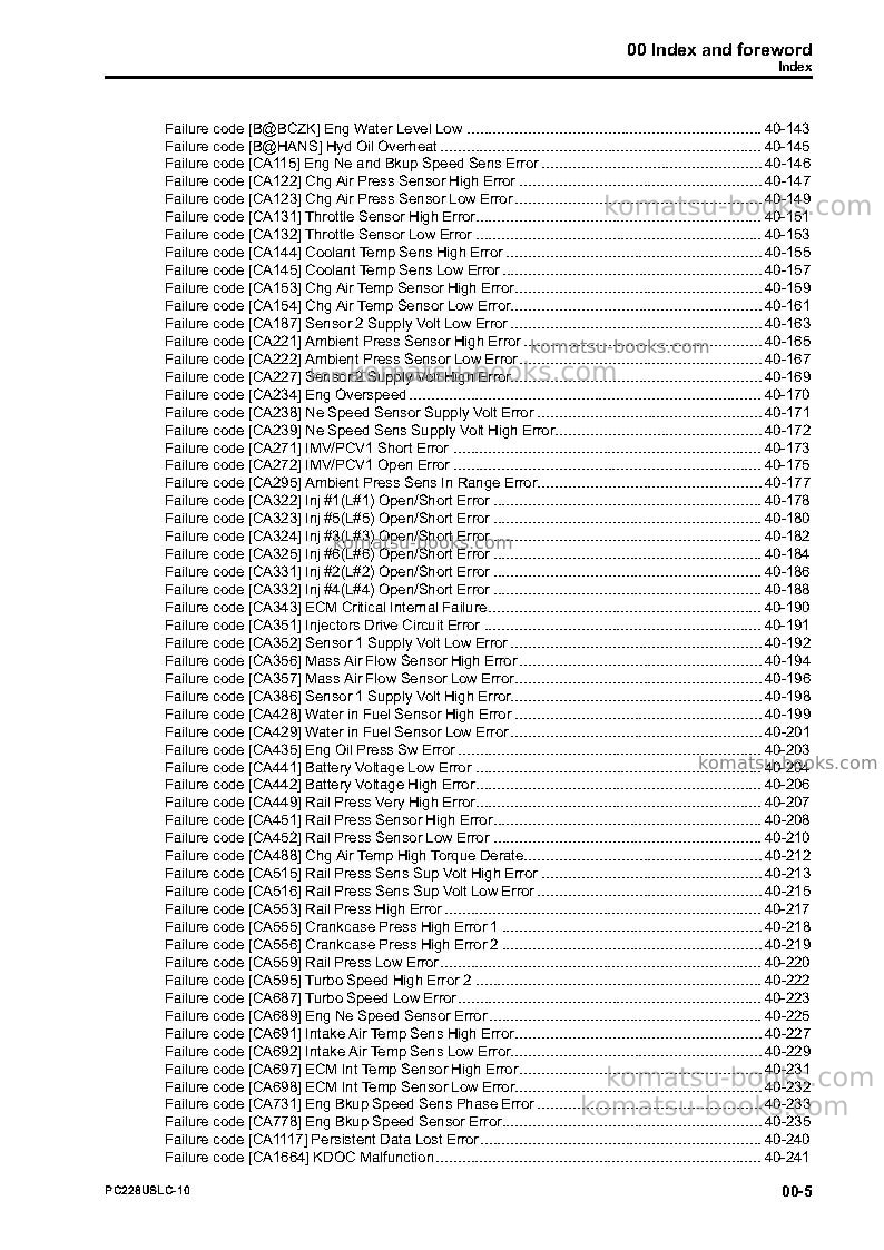 Komatsu pc228uslc-10jpn Repair & maintenance cover Page 7 Komatsu pc228uslc-10jpn Repair & maintenance cover Page 7