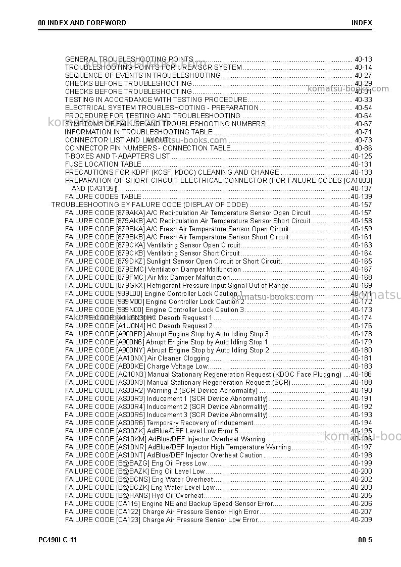 Komatsu pc490lc-11jpn Repair & maintenance cover Page 7 Komatsu pc490lc-11jpn Repair & maintenance cover Page 7