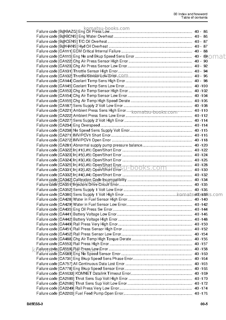 Komatsu d85ess-3jpn Repair & maintenance cover Page 7 Komatsu d85ess-3jpn Repair & maintenance cover Page 7