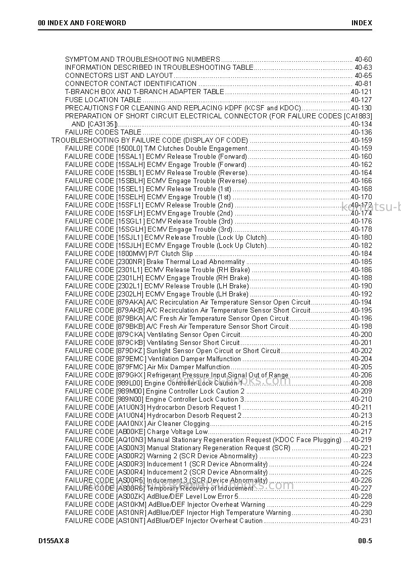 Komatsu d155ax-8jpn Repair & maintenance cover Page 7 Komatsu d155ax-8jpn Repair & maintenance cover Page 7