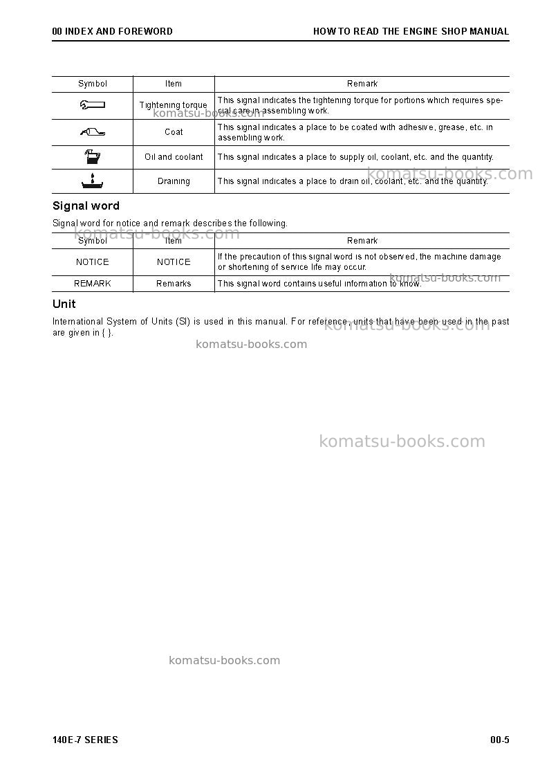 Komatsu 140e-7 seriesjpn Repair & maintenance cover Page 7 Komatsu 140e-7 seriesjpn Repair & maintenance cover Page 7
