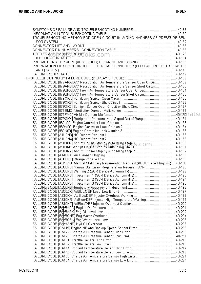 Komatsu pc240lc-11jpn Repair & maintenance cover Page 7 Komatsu pc240lc-11jpn Repair & maintenance cover Page 7