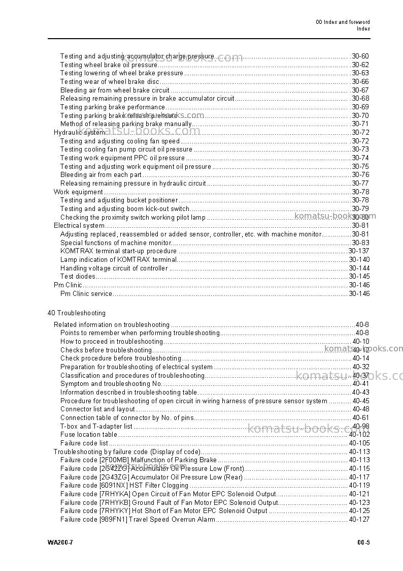 Komatsu wa200-7jpn Repair & maintenance cover Page 7
