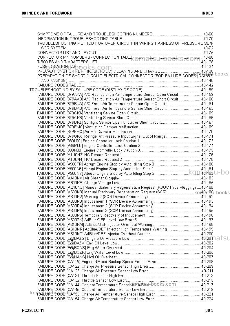 Komatsu pc290lc-11jpn Repair & maintenance cover Page 7 Komatsu pc290lc-11jpn Repair & maintenance cover Page 7