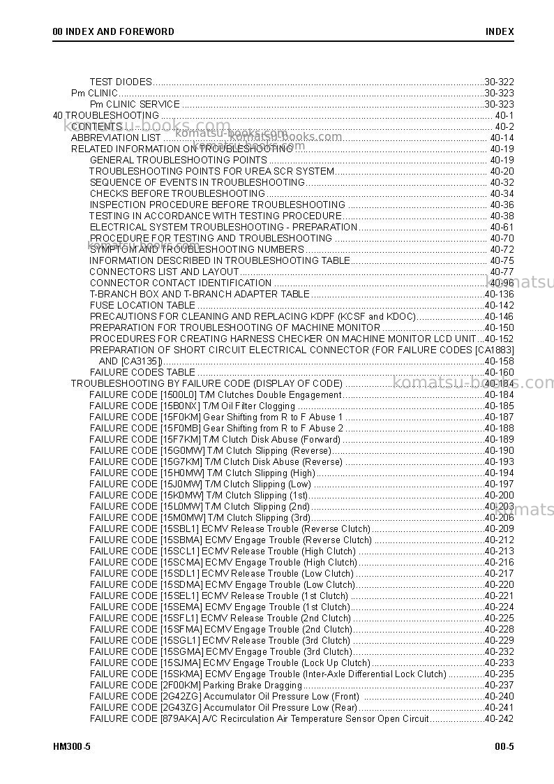 Komatsu hm300-5jpn Repair & maintenance cover Page 7 Komatsu hm300-5jpn Repair & maintenance cover Page 7
