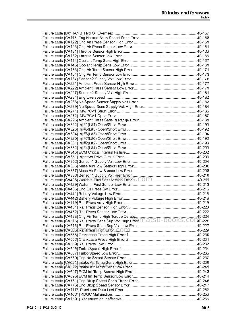 Komatsu pc210i-10jpn Repair & maintenance cover Page 7 Komatsu pc210i-10jpn Repair & maintenance cover Page 7