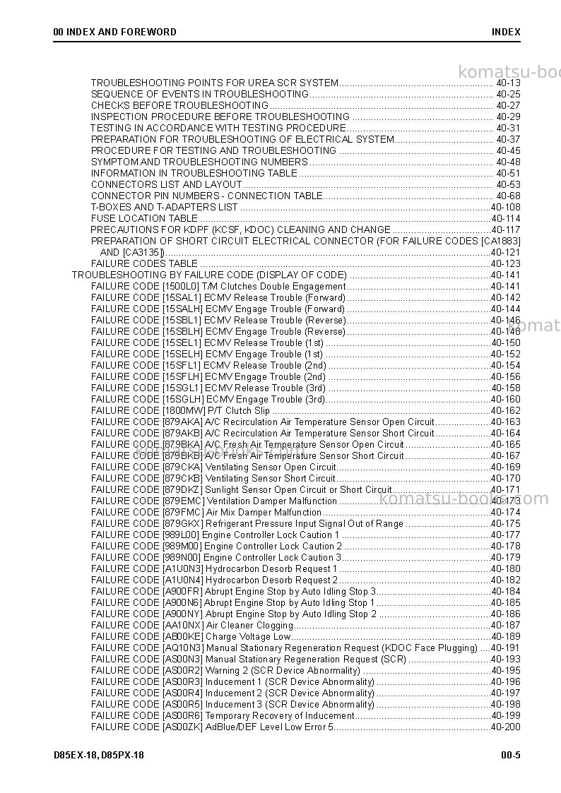 Komatsu d85ex-18jpn Repair & maintenance cover Page 7 Komatsu d85ex-18jpn Repair & maintenance cover Page 7