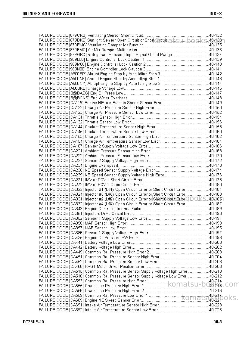 Komatsu pc78us-10jpn Repair & maintenance cover Page 7 Komatsu pc78us-10jpn Repair & maintenance cover Page 7