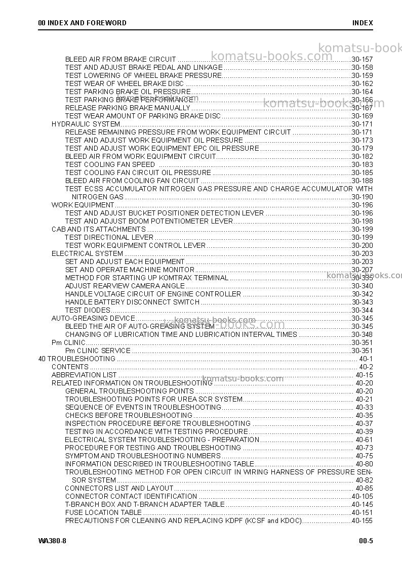 Komatsu wa380-8jpn Repair & maintenance cover Page 7 Komatsu wa380-8jpn Repair & maintenance cover Page 7