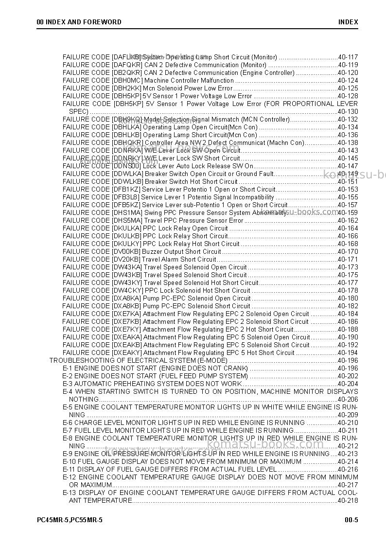 Komatsu pc45mr-5jpn Repair & maintenance cover Page 7