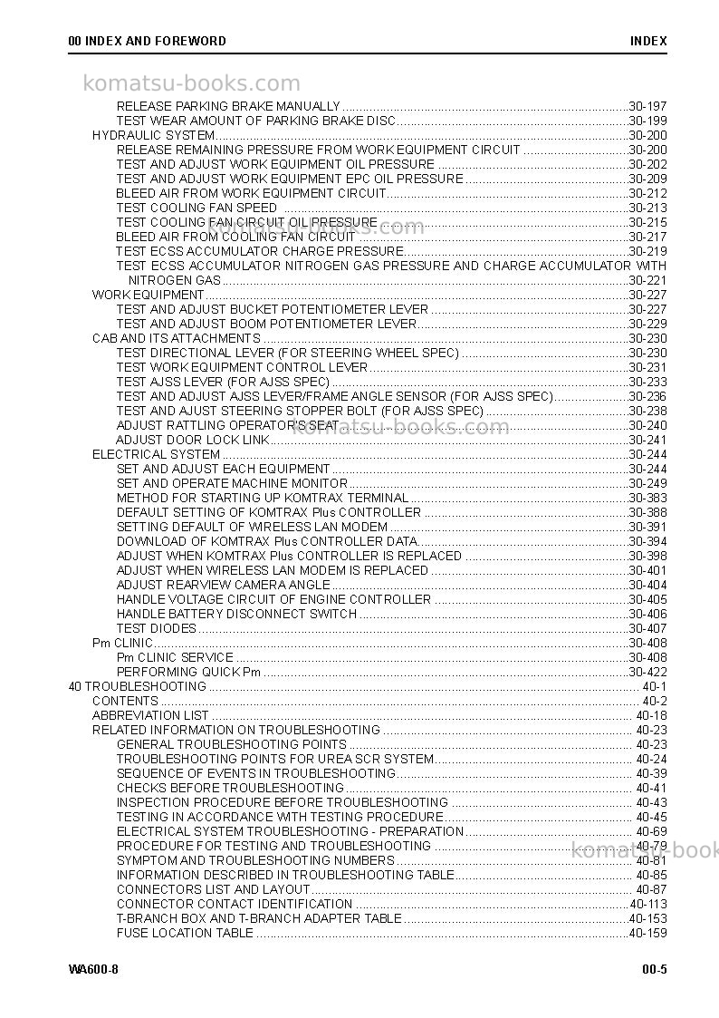Komatsu wa600-8jpn Repair & maintenance cover Page 7