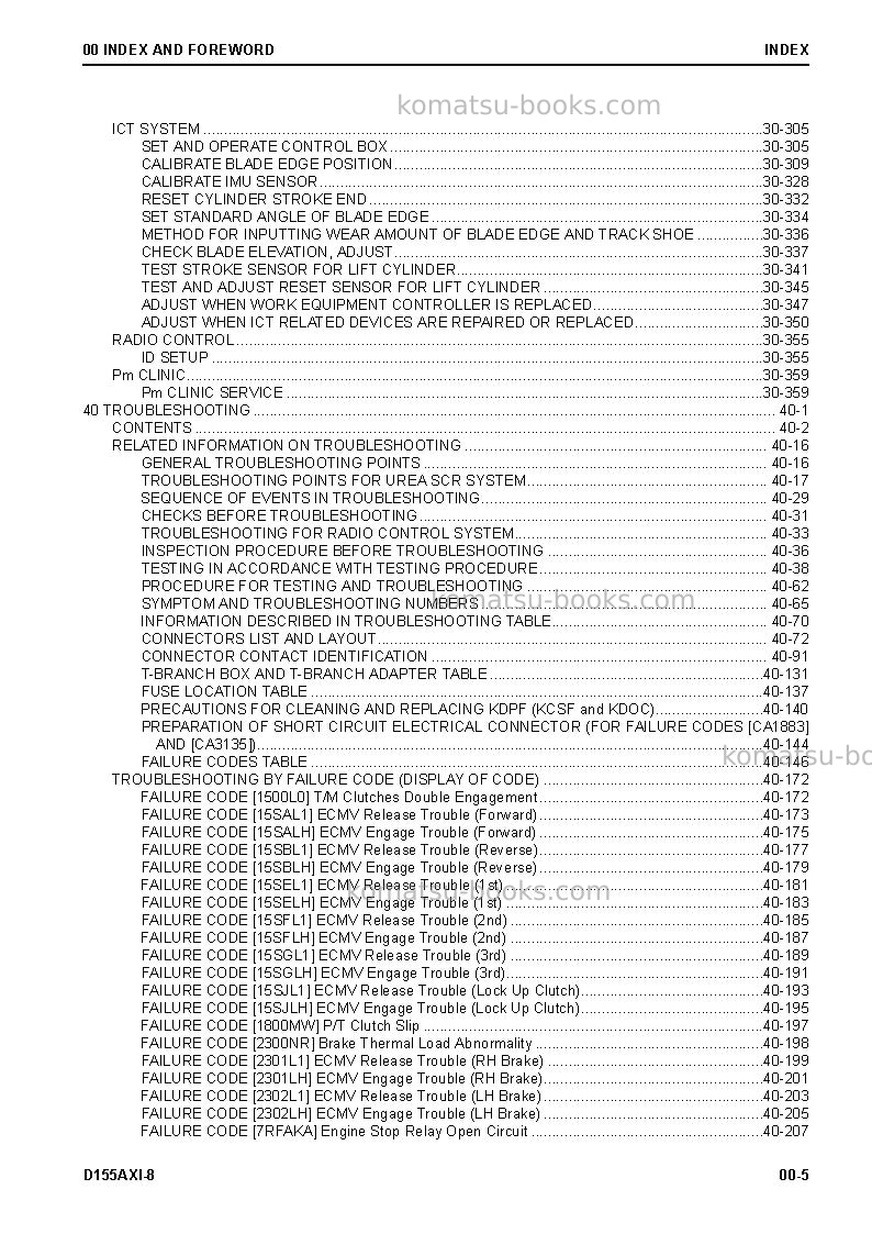 Komatsu d155axi-8jpn-radio control spec. Repair & maintenance cover Page 7
