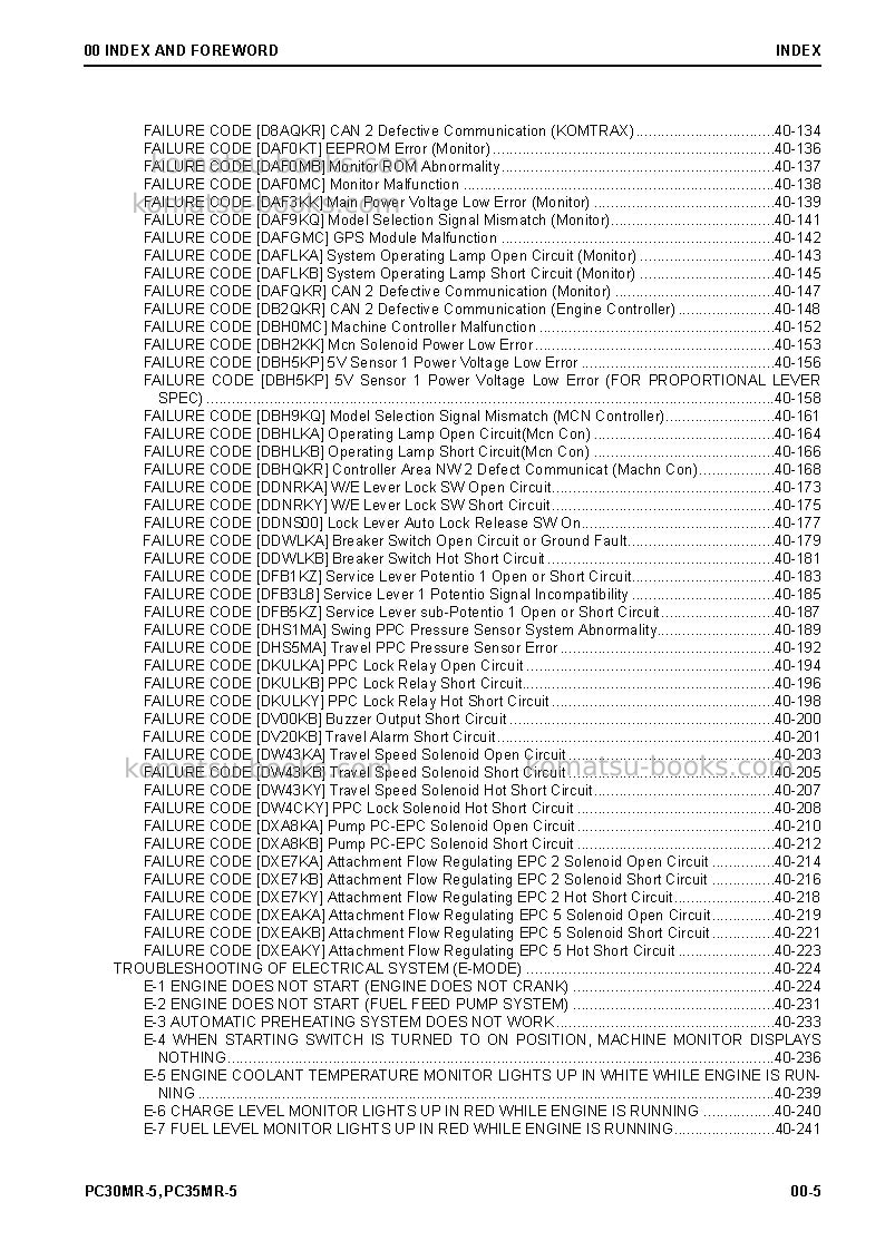 Komatsu pc35mr-5jpn Repair & maintenance cover Page 7 Komatsu pc35mr-5jpn Repair & maintenance cover Page 7