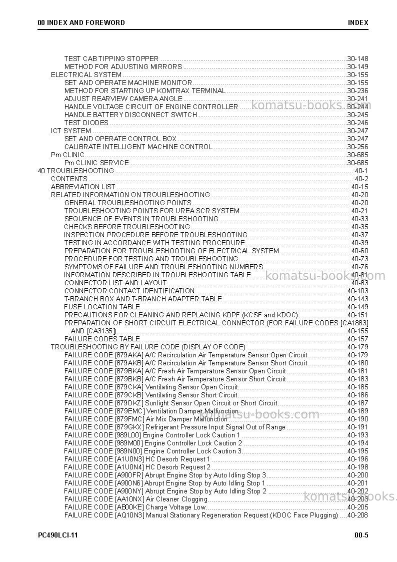 Komatsu pc490lci-11jpn Repair & maintenance cover Page 7 Komatsu pc490lci-11jpn Repair & maintenance cover Page 7