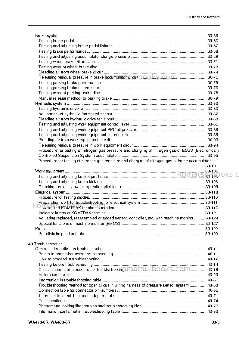 Komatsu wa480-6jpn-r Repair & maintenance cover Page 7 Komatsu wa480-6jpn-r Repair & maintenance cover Page 7