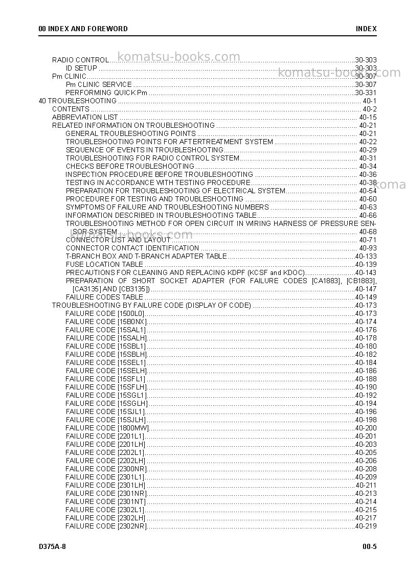 Komatsu d375a-8jpn Repair & maintenance cover Page 7 Komatsu d375a-8jpn Repair & maintenance cover Page 7