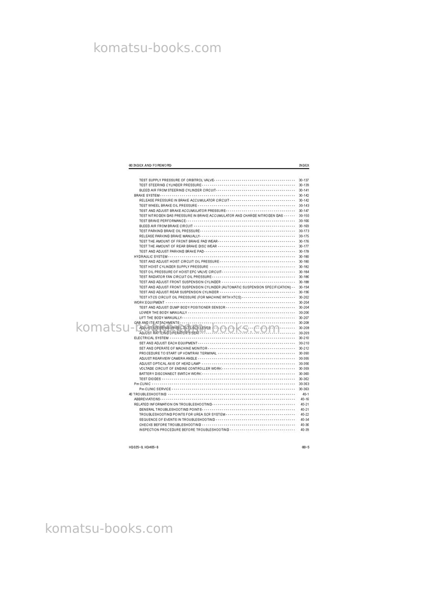 Komatsu hd325-8jpn Repair & maintenance cover Page 7 Komatsu hd325-8jpn Repair & maintenance cover Page 7