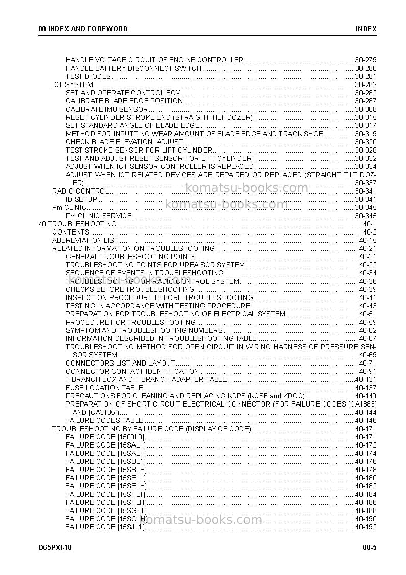 Komatsu d65pxi-18jpn-radio control spec. Repair & maintenance cover Page 7
