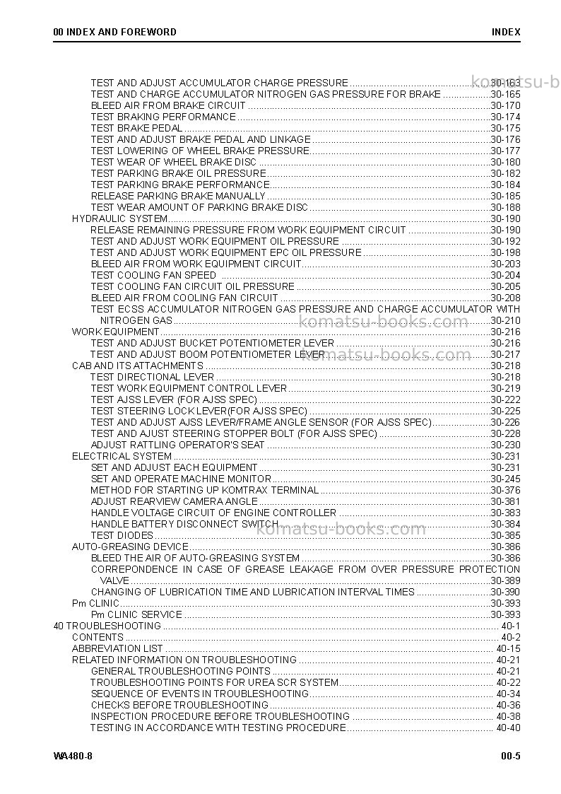 Komatsu wa480-8jpn Repair & maintenance cover Page 7 Komatsu wa480-8jpn Repair & maintenance cover Page 7