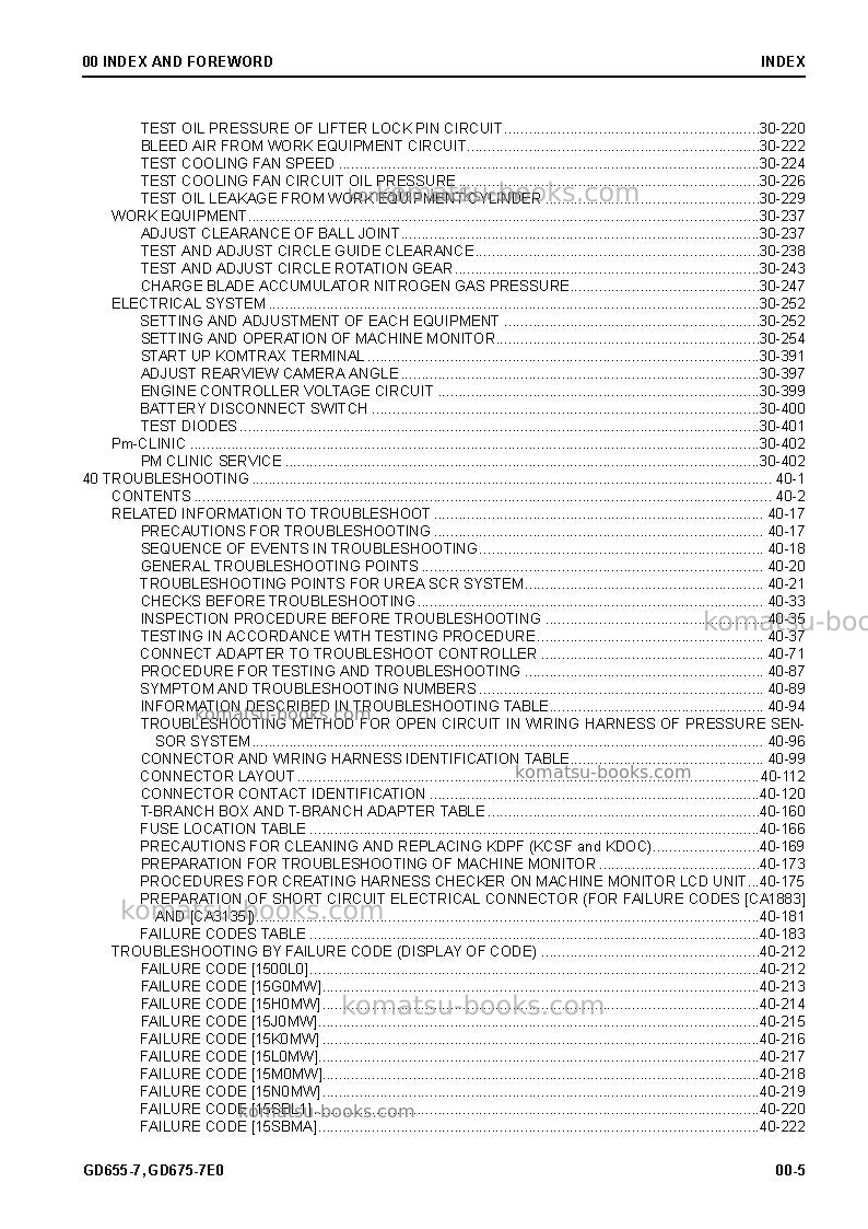 Komatsu gd655-7jpn Repair & maintenance cover Page 7 Komatsu gd655-7jpn Repair & maintenance cover Page 7