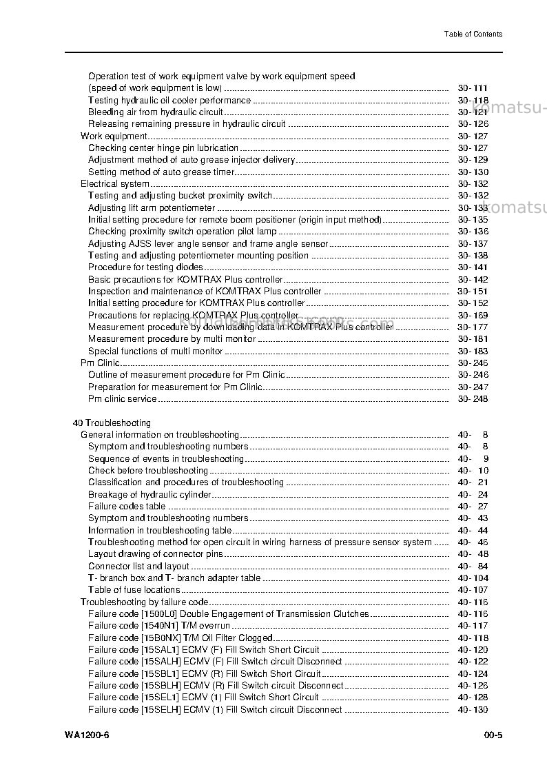 Komatsu wa1200-6jpn Repair & maintenance cover Page 7 Komatsu wa1200-6jpn Repair & maintenance cover Page 7