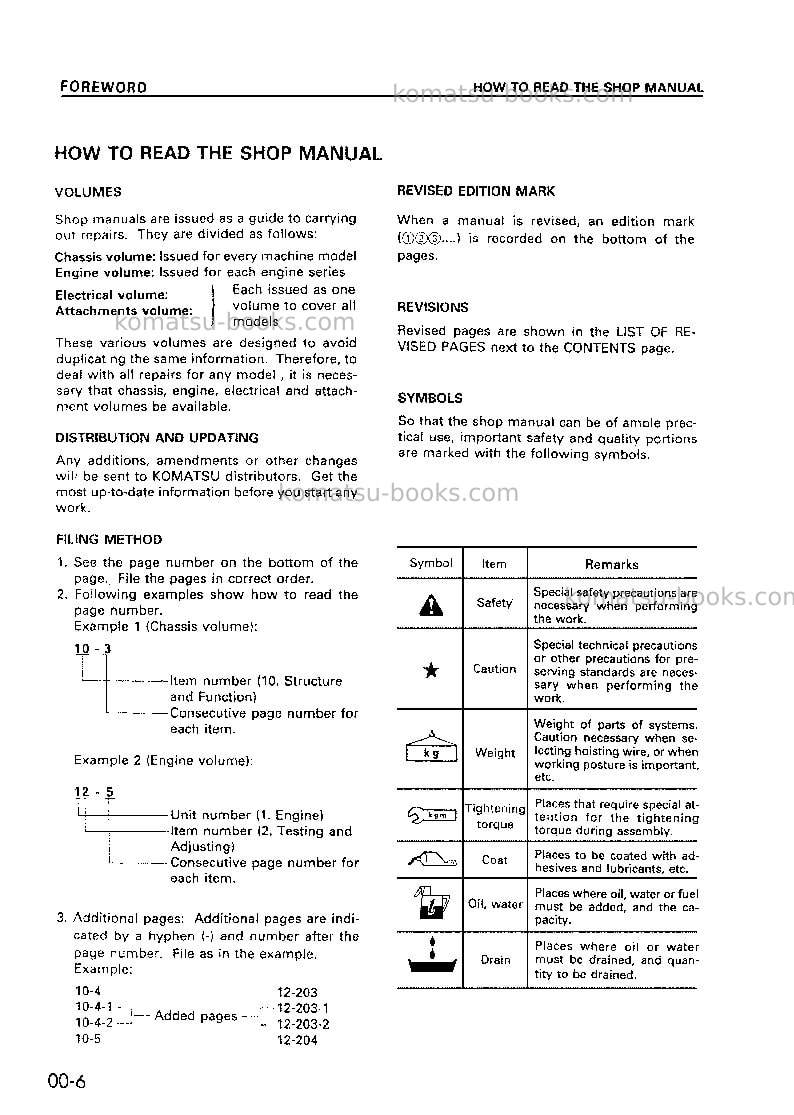 Komatsu wa380-3chn Repair & maintenance cover Page 7 Komatsu wa380-3chn Repair & maintenance cover Page 7
