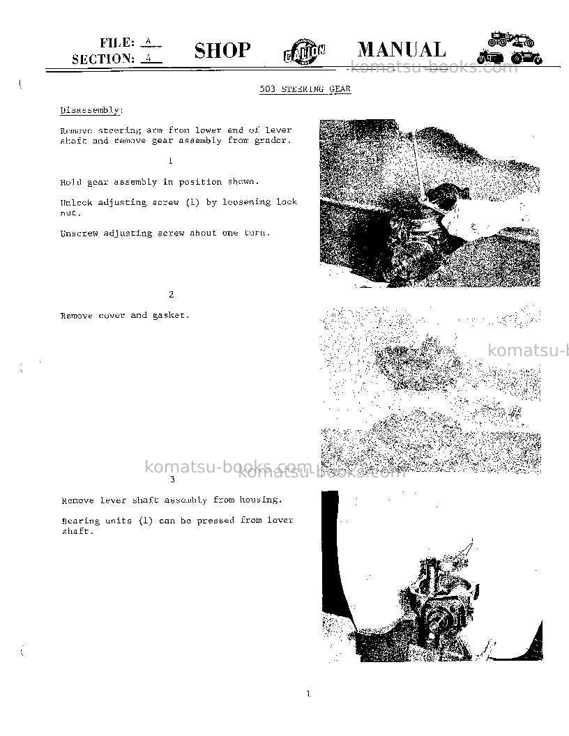 Komatsu 503 Repair & maintenance cover Page 7 Komatsu 503 Repair & maintenance cover Page 7