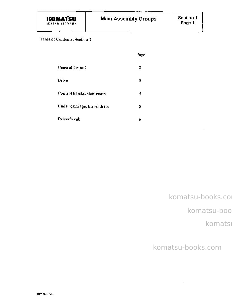 Komatsu pc3000-1deu Repair & maintenance cover Page 7