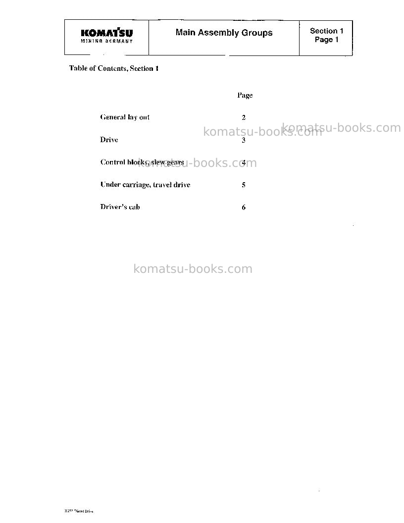Komatsu pc3000-1deu Repair & maintenance cover Page 7