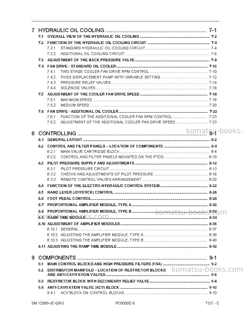 Komatsu pc8000e-6deu Repair & maintenance cover Page 7