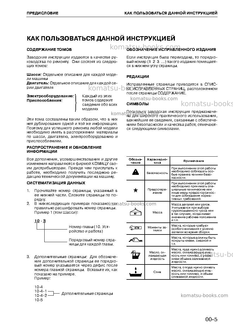 Komatsu wa320-3chn Ремонт и обслуживание обложка Страница 7