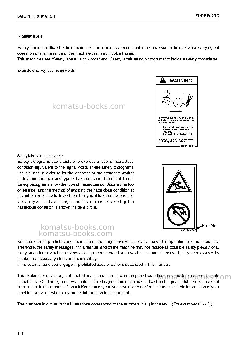 Komatsu gd825a-2jpn Operation manual cover Page 7 Komatsu gd825a-2jpn Operation manual cover Page 7