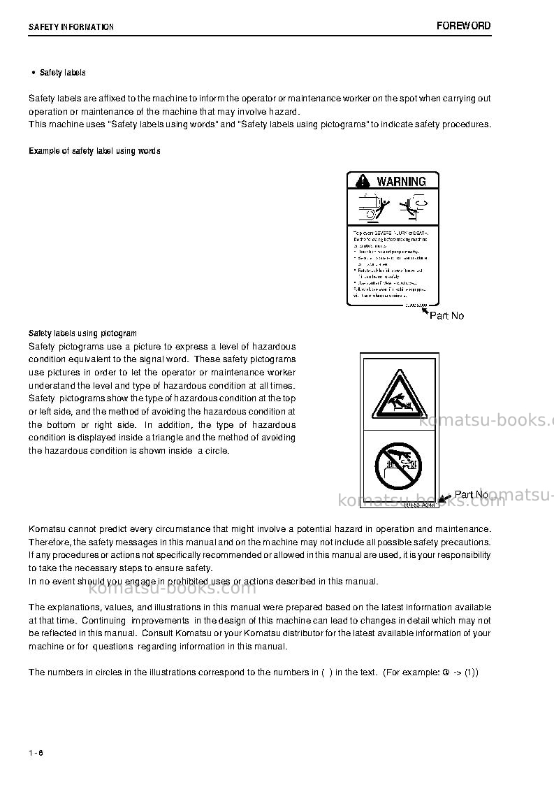 Komatsu pc400lc-7jpn Operation manual cover Page 7 Komatsu pc400lc-7jpn Operation manual cover Page 7