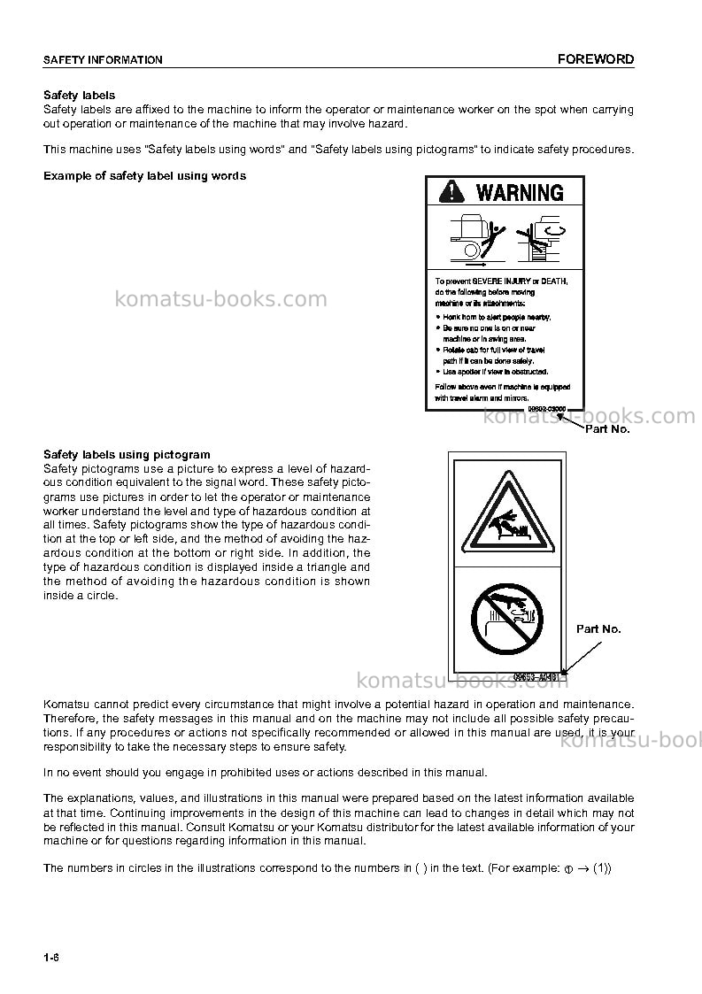 Komatsu pc300lc-7jpn-multi-monitor Operation manual cover Page 7 Komatsu pc300lc-7jpn-multi-monitor Operation manual cover Page 7