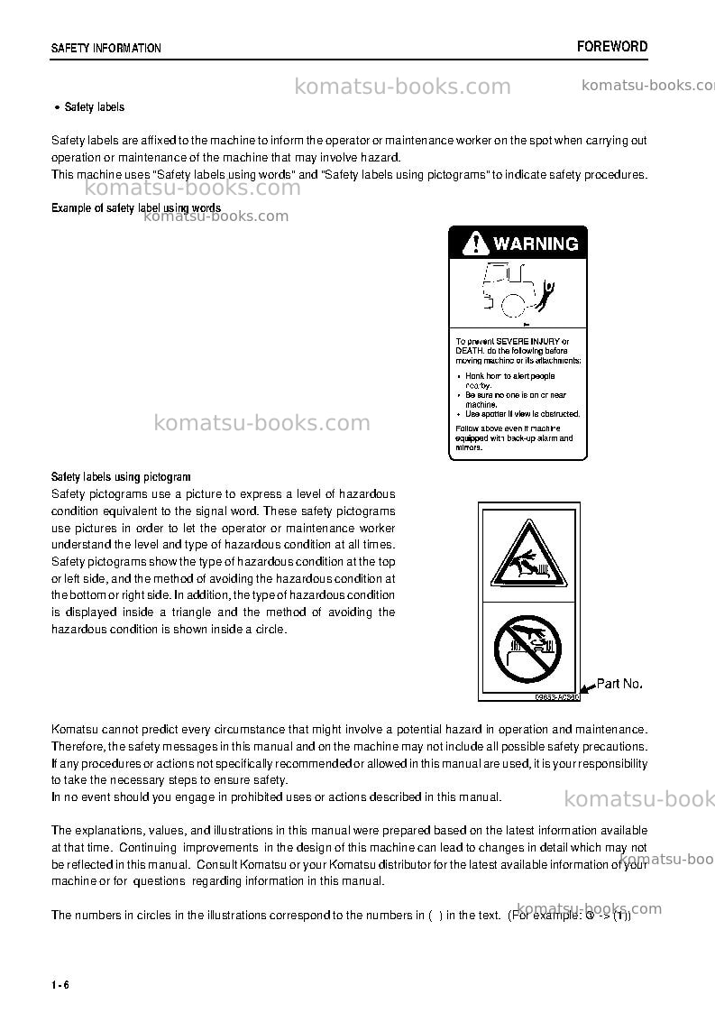 Komatsu wa150-5jpn-for cab Operation manual cover Page 7