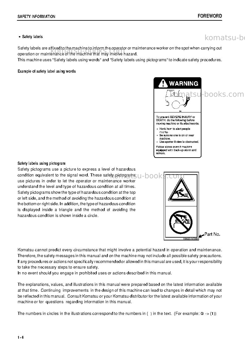 Komatsu wa250l-5jpn Operation manual cover Page 7 Komatsu wa250l-5jpn Operation manual cover Page 7