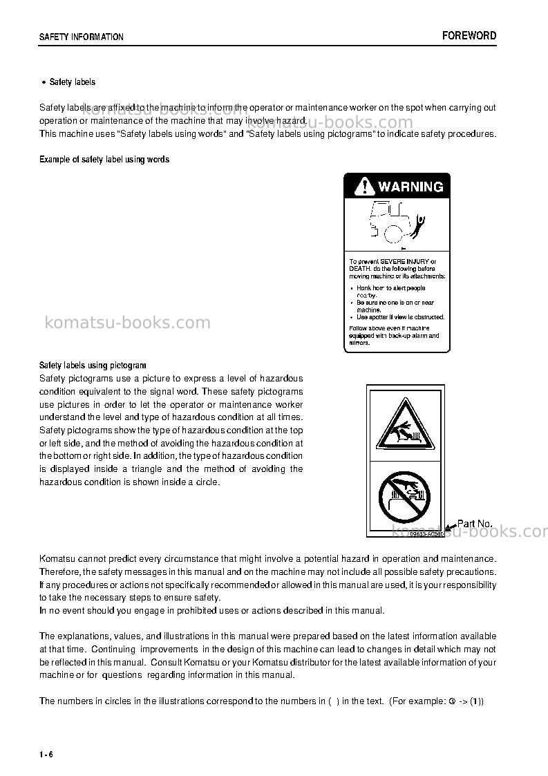 Komatsu wa250pt-5jpn Operation manual cover Page 7 Komatsu wa250pt-5jpn Operation manual cover Page 7