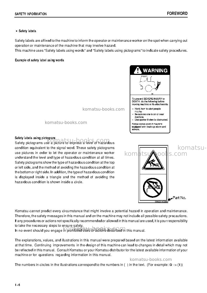 Komatsu wa250ptl-5jpn Operation manual cover Page 7 Komatsu wa250ptl-5jpn Operation manual cover Page 7