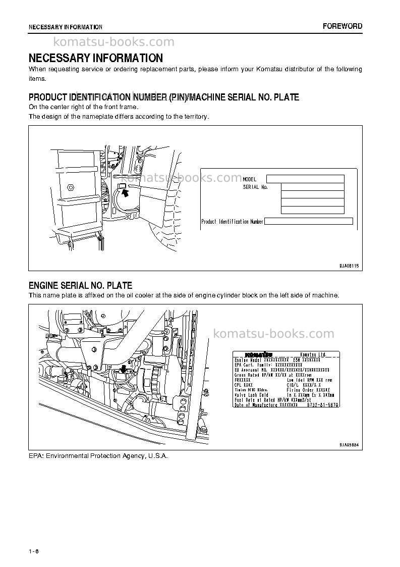 Komatsu wa380-5jpn Operation manual cover Page 7 Komatsu wa380-5jpn Operation manual cover Page 7