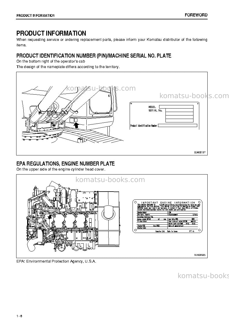 Komatsu pc600lc-8jpn Operation manual cover Page 7 Komatsu pc600lc-8jpn Operation manual cover Page 7