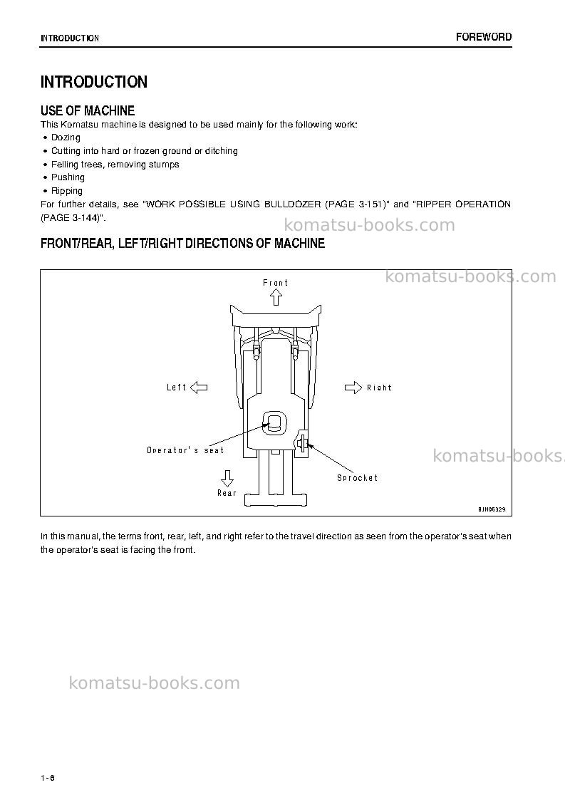 Komatsu d155ax-6jpn Operation manual cover Page 7