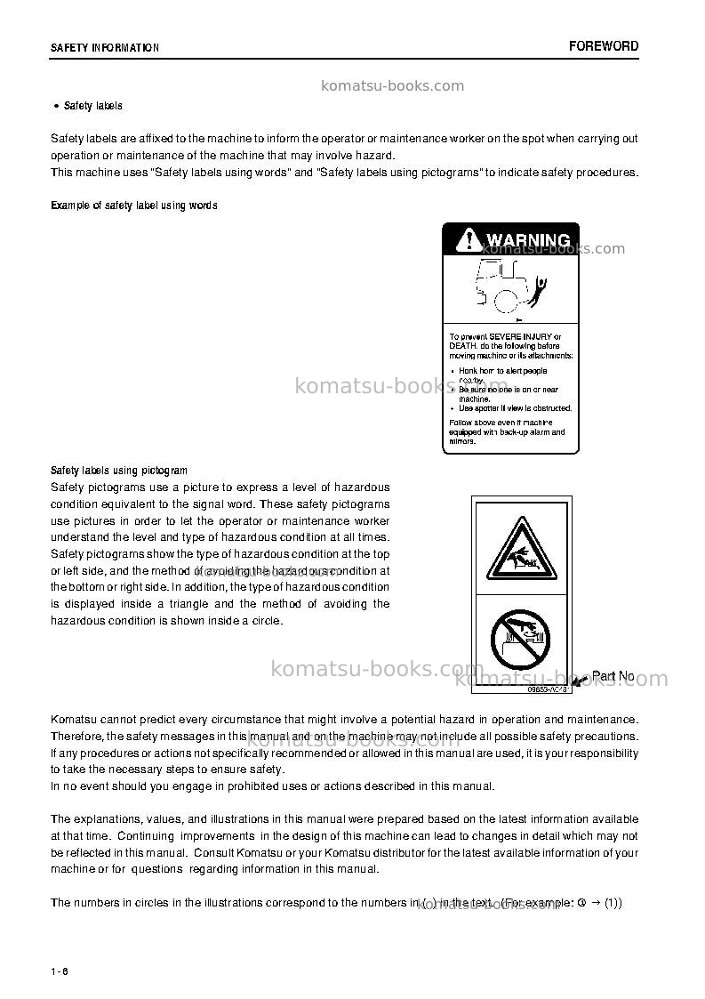 Komatsu wa1200-3jpn Operation manual cover Page 7