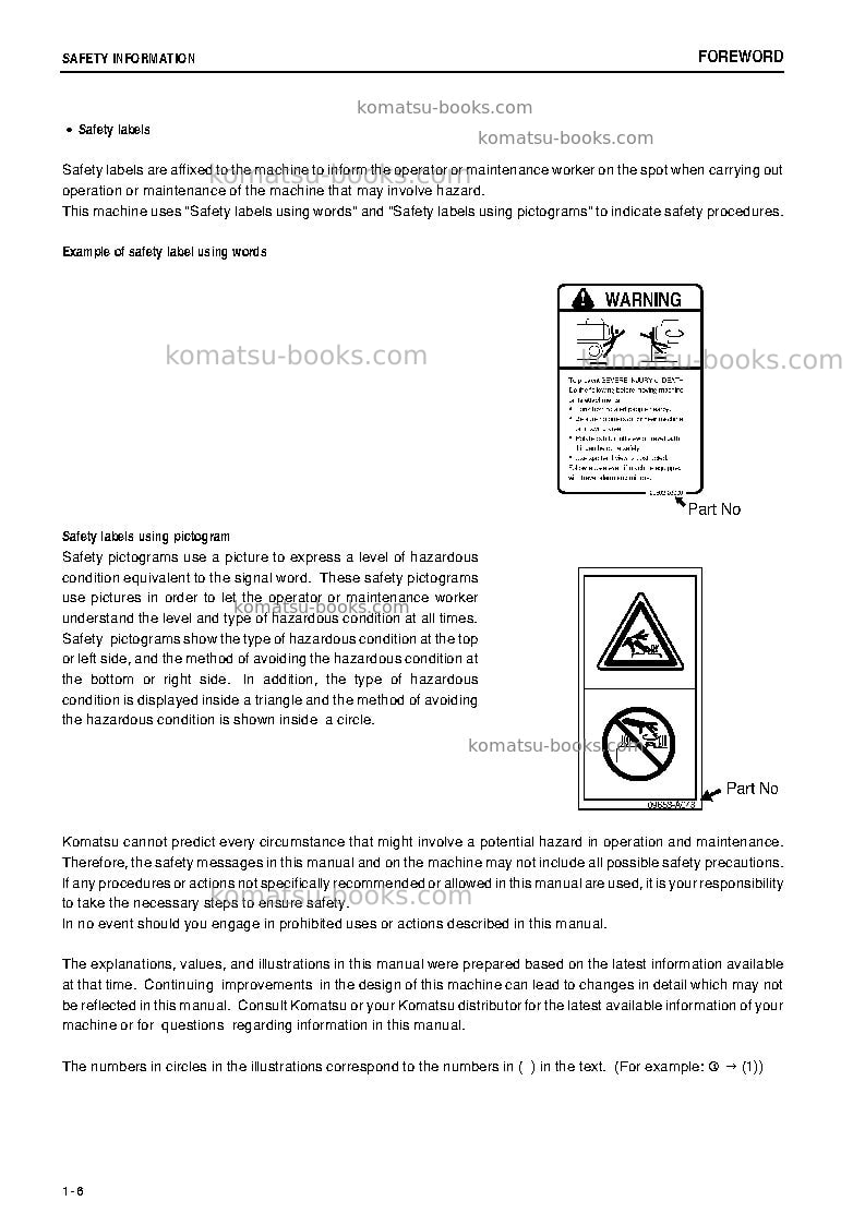 Komatsu pc200lc-8jpn-work equipment grease 100h Operation manual cover Page 7 Komatsu pc200lc-8jpn-work equipment grease 100h Operation manual cover Page 7