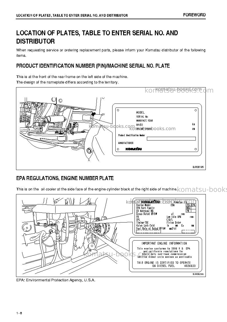 Komatsu gd675-3jpn-e0 Operation manual cover Page 7 Komatsu gd675-3jpn-e0 Operation manual cover Page 7