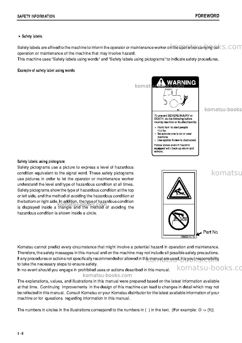 Komatsu wa200pt-5jpn Operation manual cover Page 7 Komatsu wa200pt-5jpn Operation manual cover Page 7