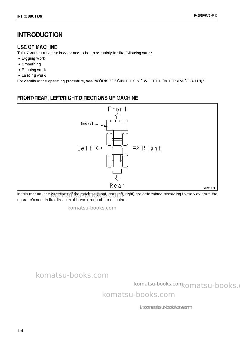 Komatsu wa800-3jpn-e0 Operation manual cover Page 7 Komatsu wa800-3jpn-e0 Operation manual cover Page 7
